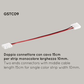 Packung mit 10 Steckverbindern Gea Led GSTC09 Doppel-LED-Streifen Zubehör interner Anschluss IP20