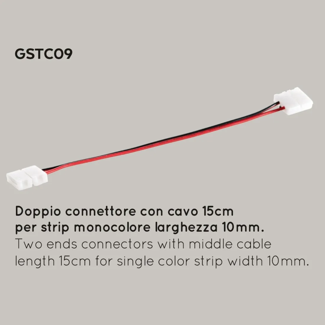 Accessorio GE-GSTC09 connettore doppio strisce led giunsione interno IP20
