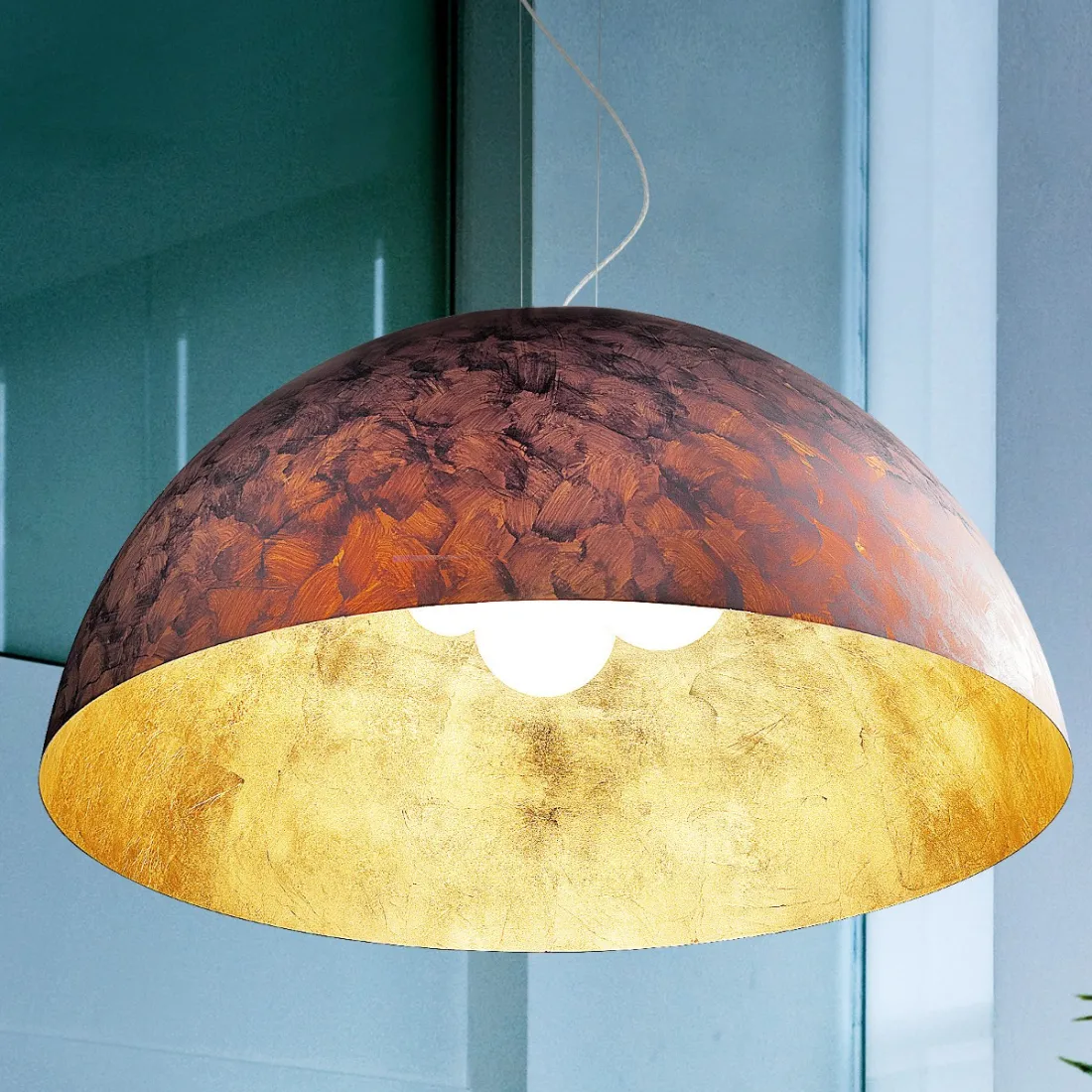 Lampadario FB-DUNE 561 S E27 LED 80cm cupola moderna multiluce lampadario metallo interno E27