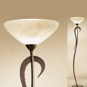 Lampadaire LM-4280 1P E27 LED DIMMABLE lampadaire rustique classique en métal vieilli intérieur en verre