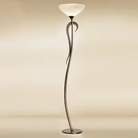 Lampadaire LM-4280 1P E27 LED DIMMABLE lampadaire rustique classique en métal vieilli intérieur en verre