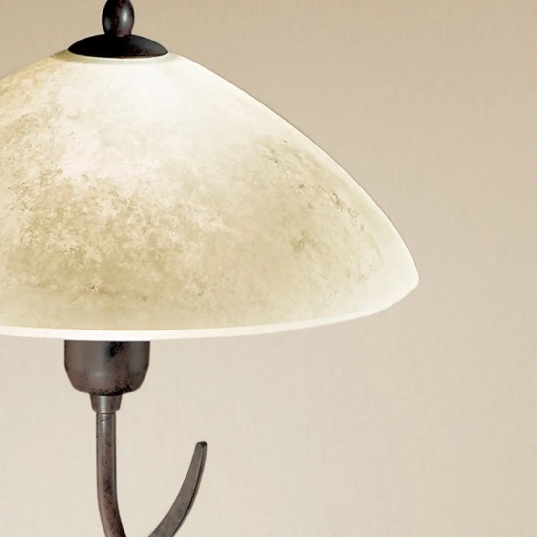 Abat-jour LM-4280 1LT E27 LED 51CM lampe de table rustique classique fer rouille brun intérieur en verre vieilli