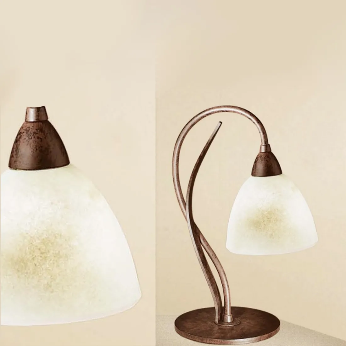 Abat-jour LM-4280 E14 40W petite lampe de table classique en fer et verre