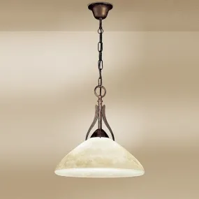 Sospensione LM-4280 1SG E27 LED D40 rustico classico metallo vetro invecchiato lampadario interno