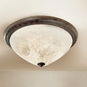 Plafoniera LM-4280 2PL E27 LED D38 classica rustica metallo vetro invecchiato lampada soffitto interno