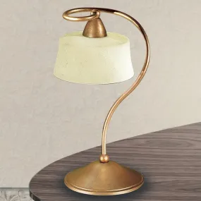 LM-4220 1L E14 LED 34CM Abat-jour bronze doré métal lampe de table classique en verre antique à l'intérieur