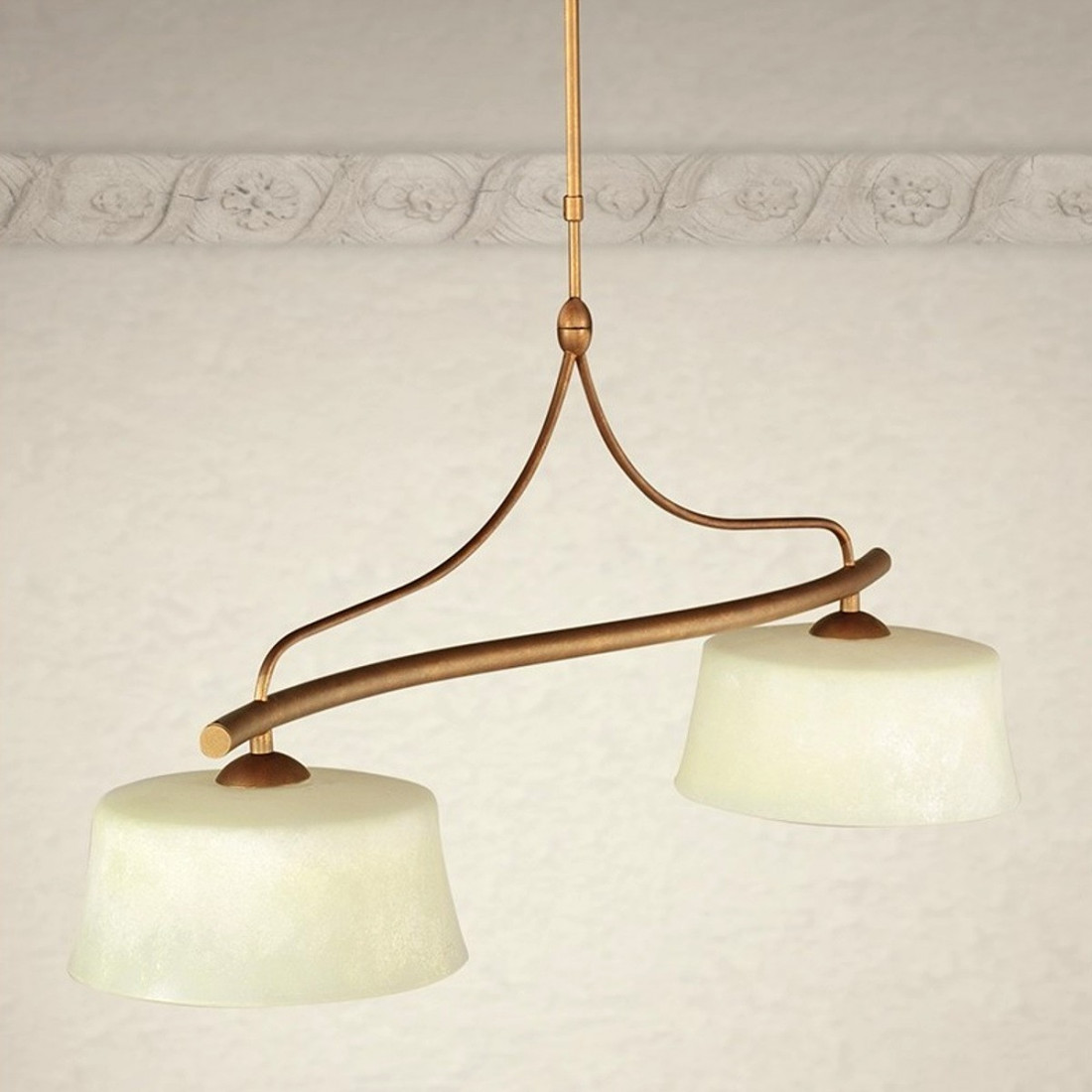 Bilanciere LM-4220 2B E27 LED classico metallo bronzo dorato vetro scavo antico lampadario interno Bilanciere LM-4220 2B E27 LED classico metallo bronzo dorato vetro scavo antico lampadario interno