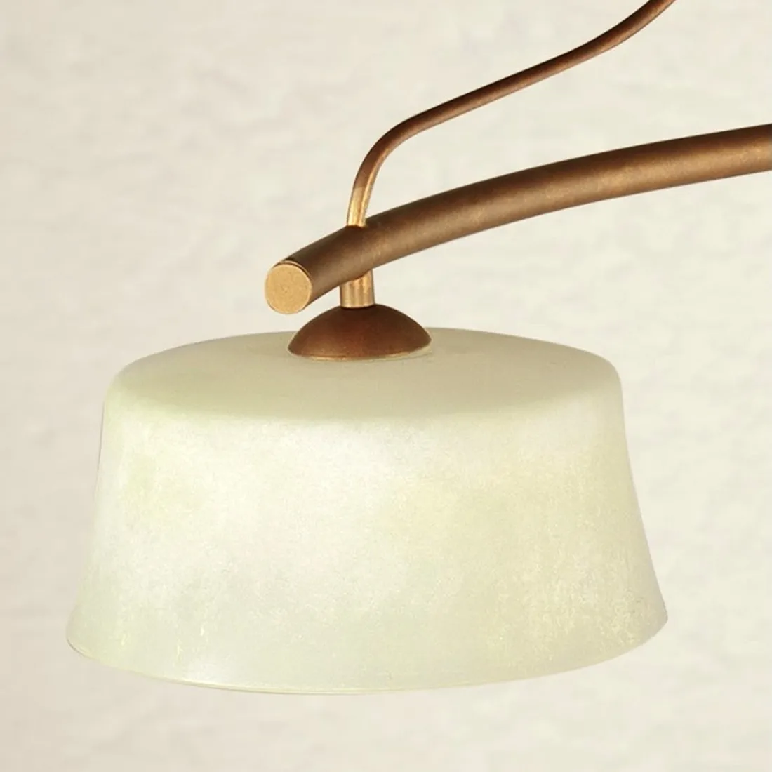 LM-4220 2B E27 LED classique barbell bronze doré métal antique excavation verre lustre intérieur