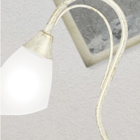 Abat-jour LM-1780 1L 34CM E14 LED classique métal ivoire doré marron foncé verre dépoli lampe de table lampe de chevet intérieur