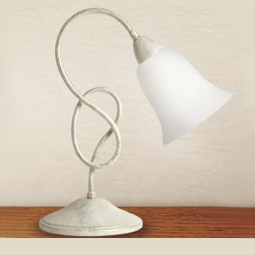 Abat-jour LM-4505 1L E14 LED classica lampada tavolo ferro vetro campana interno