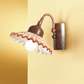 Applique rustico Due P illuminazione VANIA AP1 E14 LED ceramica lampada parete
