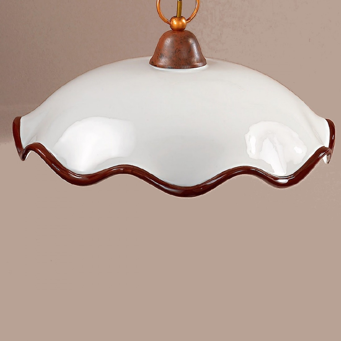 Lustre DP-CHIARA SP 18CM E27 Led suspension plaque en céramique ondulée intérieur rustique classique