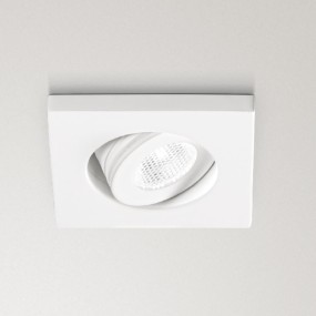 Spot encastré GE-GFA890 3W carré LED orientable en aluminium blanc mat faux plafond intérieur IP20