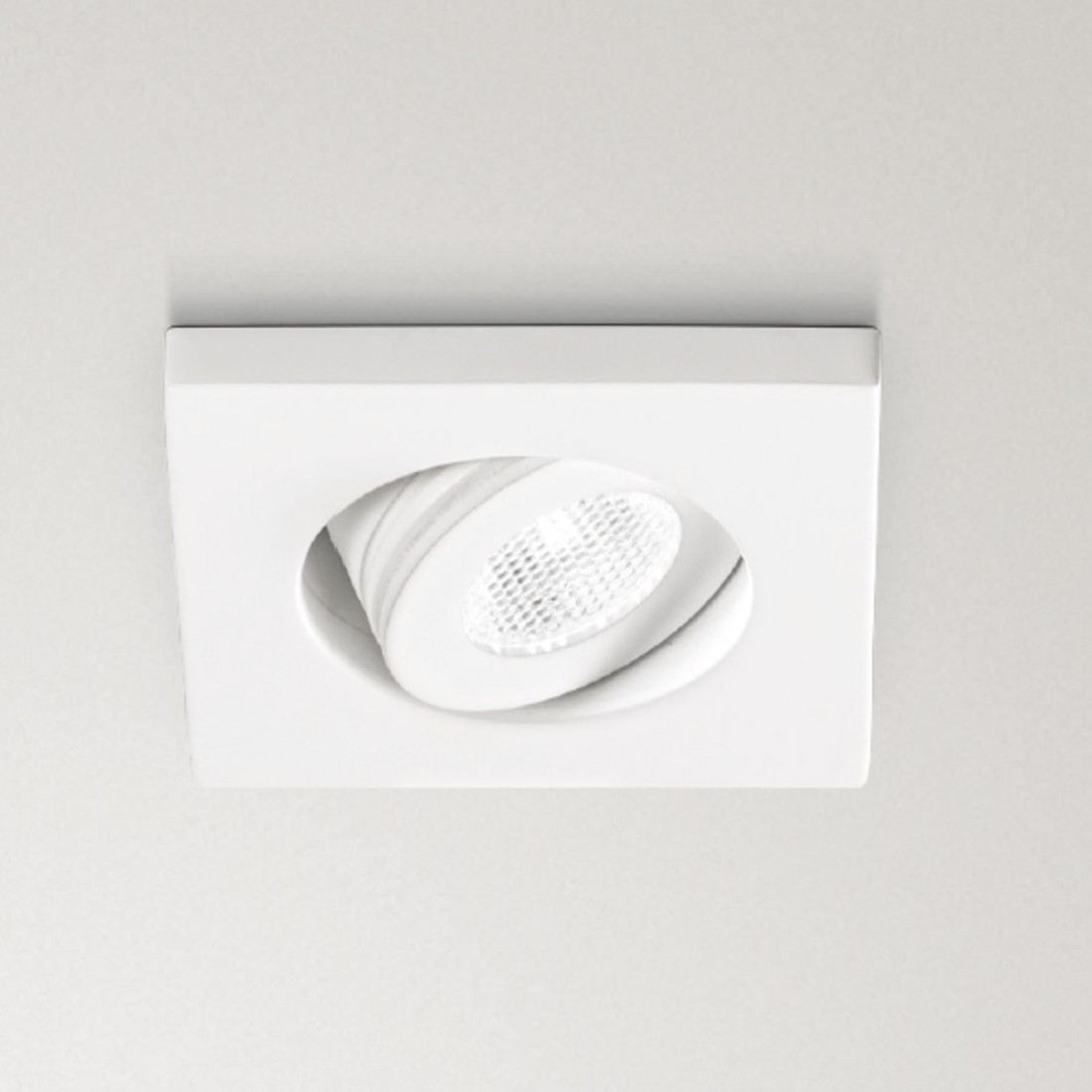 Faretto incasso GE-GFA890 3W LED quadrato orientabile alluminio bianco opaco controsoffitto interno IP20