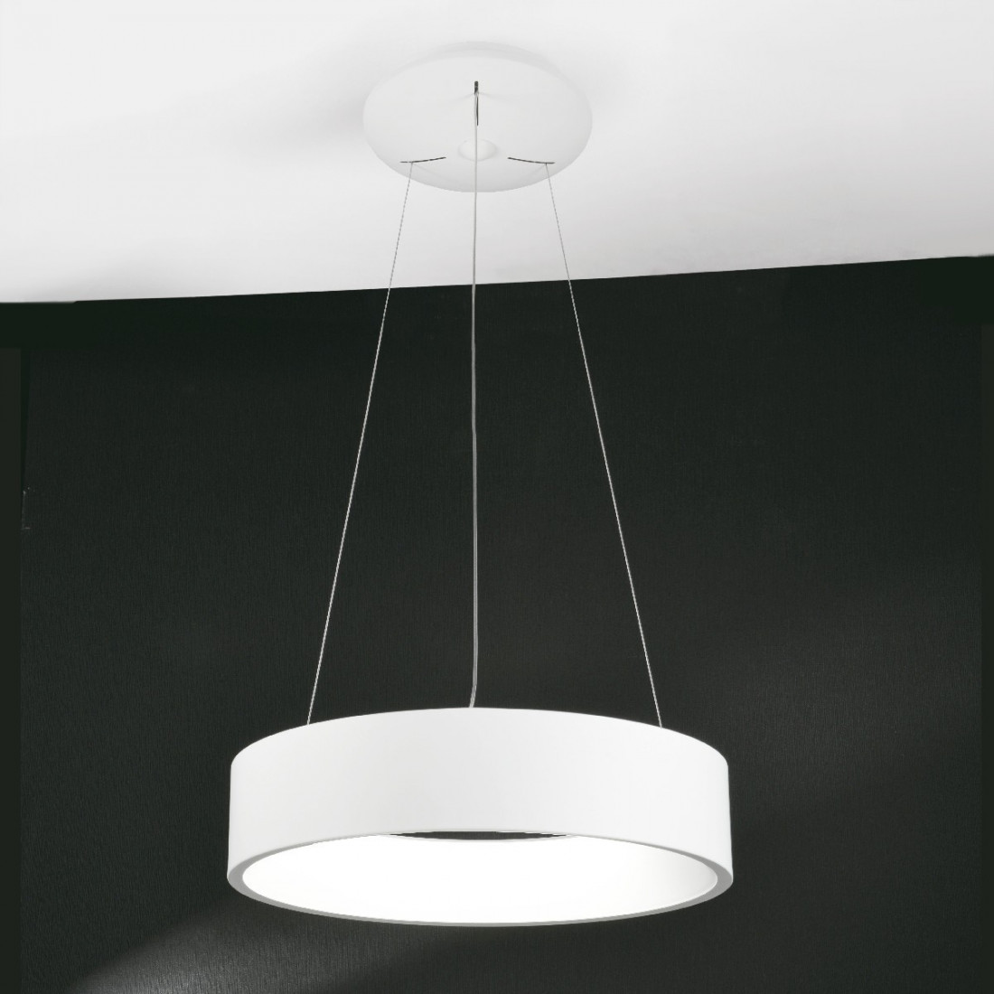 Lustre PG-AURORA SL800 LED 27W 2430LM module en métal blanc diffuseur rond en acrylique suspension moderne à l'intérieur