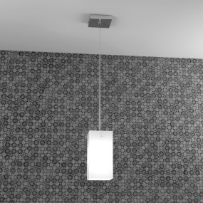 Sospensione TP-CRAZY 1105 S1 E27 Led vetro soffiato bianco parallelepipedo lampadario interno