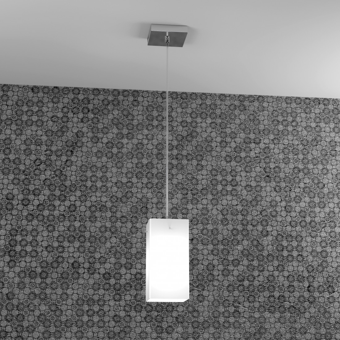 Sospensione TP-CRAZY 1105 S1 E27 Led vetro soffiato bianco parallelepipedo lampadario interno