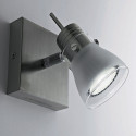 OUTLET Faretto IL-APOLLO GU10 LED 7W 1 luce metallo nichel spazzolato vetro moderno spot