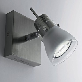 Faretto moderno in finitura nichel galvanico spazzolato GU10 7W LED.