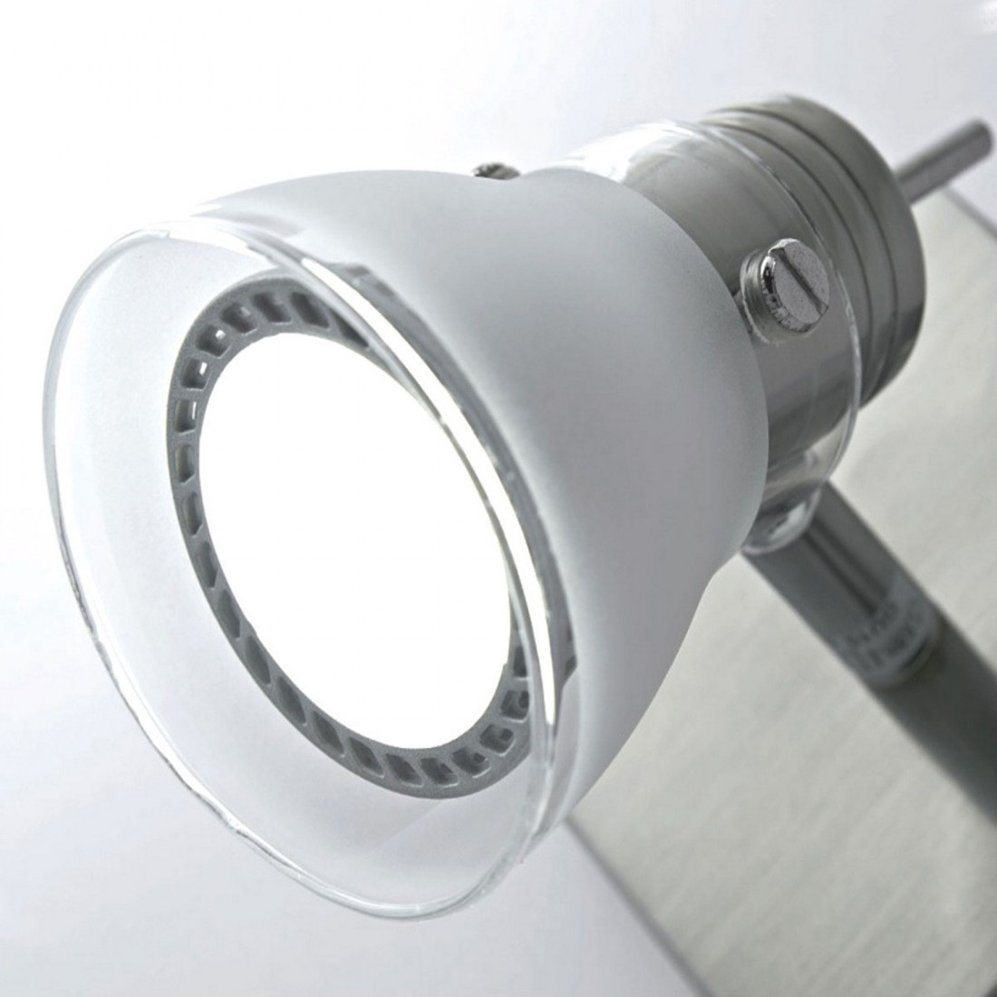 Binario IL-APOLLO GU10 LED 7W 2 luci metallo nichel spazzolato vetro moderno spot