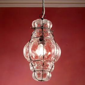 Sospensione SY-TIEPOLO 1435 E27 LED INOX acciaio classico vetro soffiato lampadario murano interno