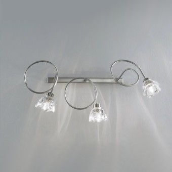 Applique Illuminando GINEVRA CLARA 3 G9 LED lampada parete vetri fiore trasparente bracci modellabili