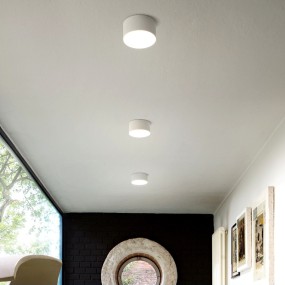 Plafoniera alluminio metacrilato Gea Led CLOE 65 GPL240N LED lampada soffitto bianco moderna