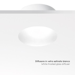 Faretto incasso gesso vetro Gea Led BIANCA R GFA595 GU10 LED spot moderno