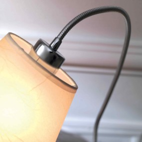 Abat-jour Illuminando SOFT E27 LED lámpara de mesa pergamino pantalla flexible metal clásico interior moderno