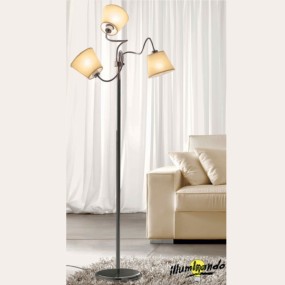 Lámpara de pie Illuminando SOFT TE 3 E27 LED lámpara de pie pantalla pergamino brazos flexibles interior clásico