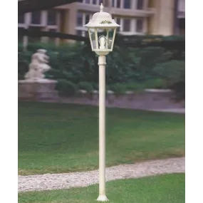 Palo da esterno FE-GORIZIA A108 TE E27 LED IP43 alluminio anticato decorato lampioncino lanterna terra esterno