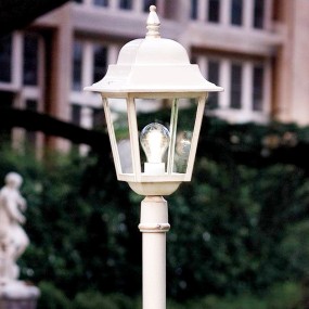 Poteau d'extérieur FE-GORIZIA A108 TE E27 LED IP43 en aluminium vieilli décoré lanterne lanterne sol extérieur