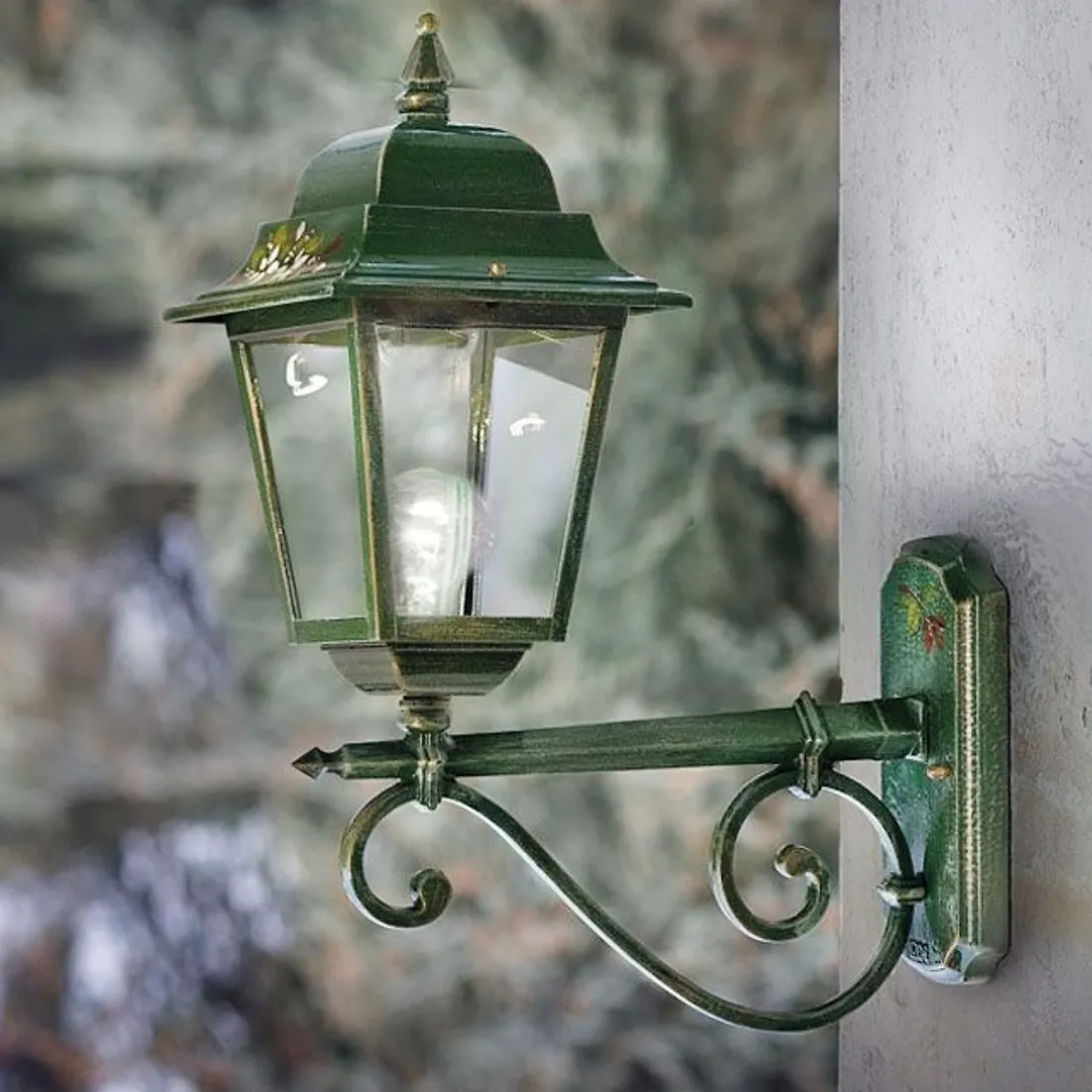 Applique FE-GORIZIA A105 AP E27 LED IP43 esterno braccio lampada parete alluminio decorato