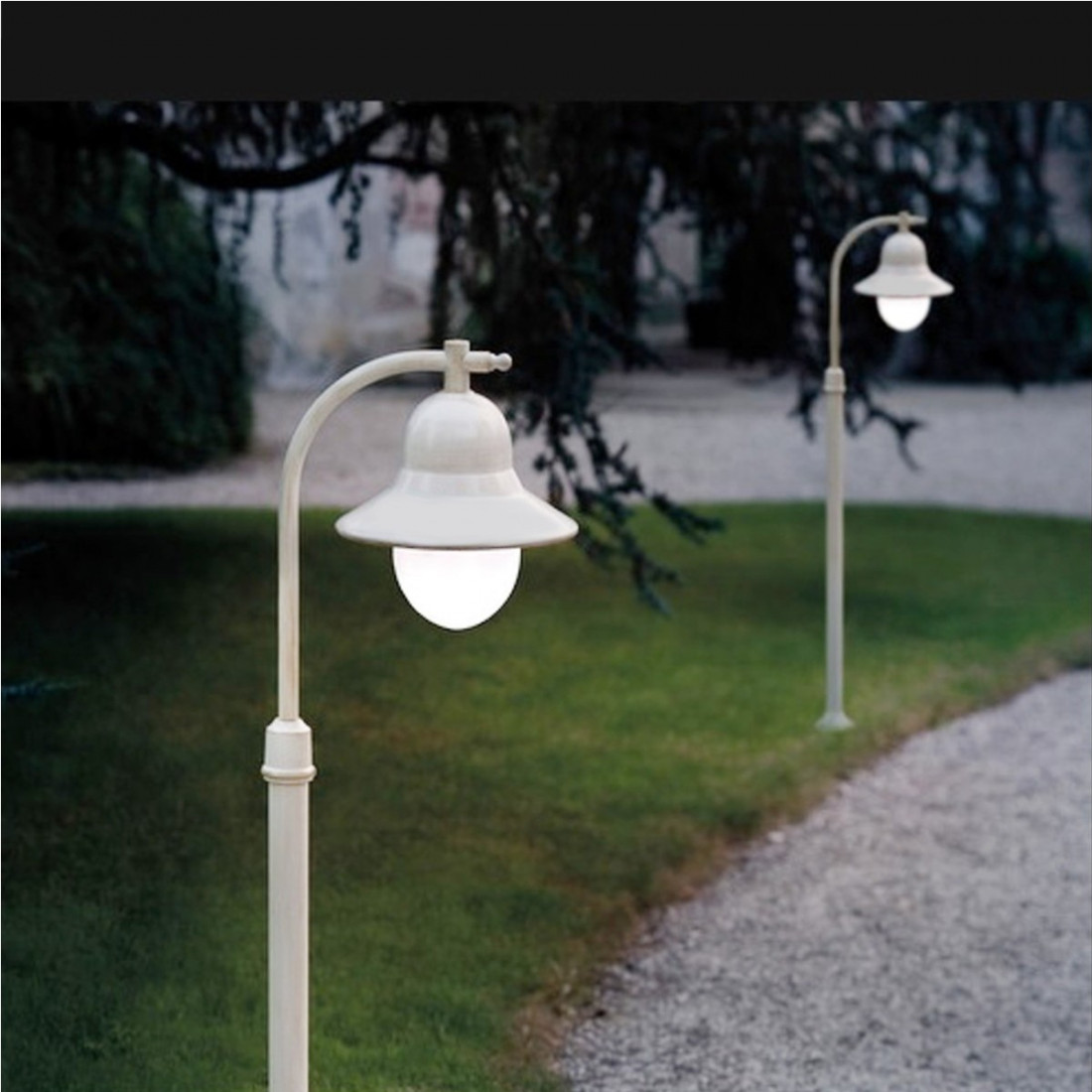 Palo da esterno FE-IMPERIA A202 TE E27 LED alluminio decorato lampada terra braccio classica
