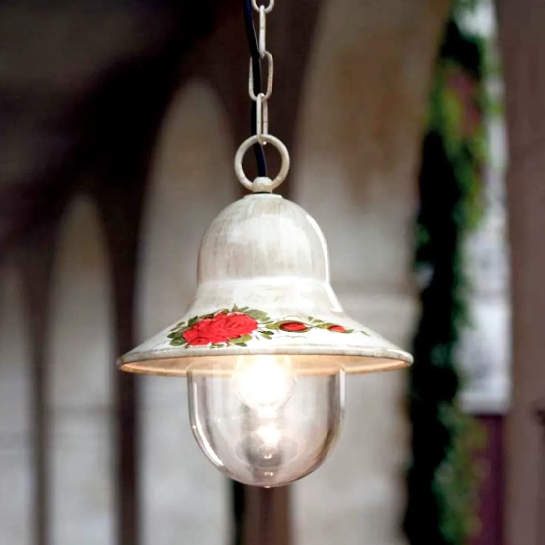 Sospensione FE-IMPERIA A201 SO E27 LED IP43 esterno alluminio decorato artigianale