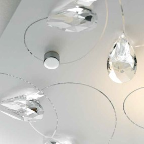 Deckenleuchte aus Metall, Glas und Kristall Petali PL Illuminando