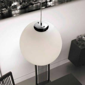 Sospensione Illuminando SFERA SP P 15CM G9 LED lampadario moderno vetro bianco latte lucido interno