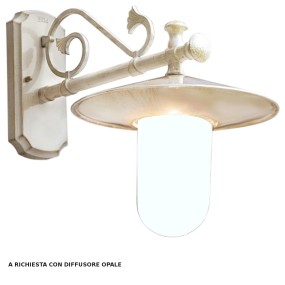 Applique FE-GENOVA A400 AP E27 LED IP44 esterno braccio piatto alluminio decorato lampada parete classica