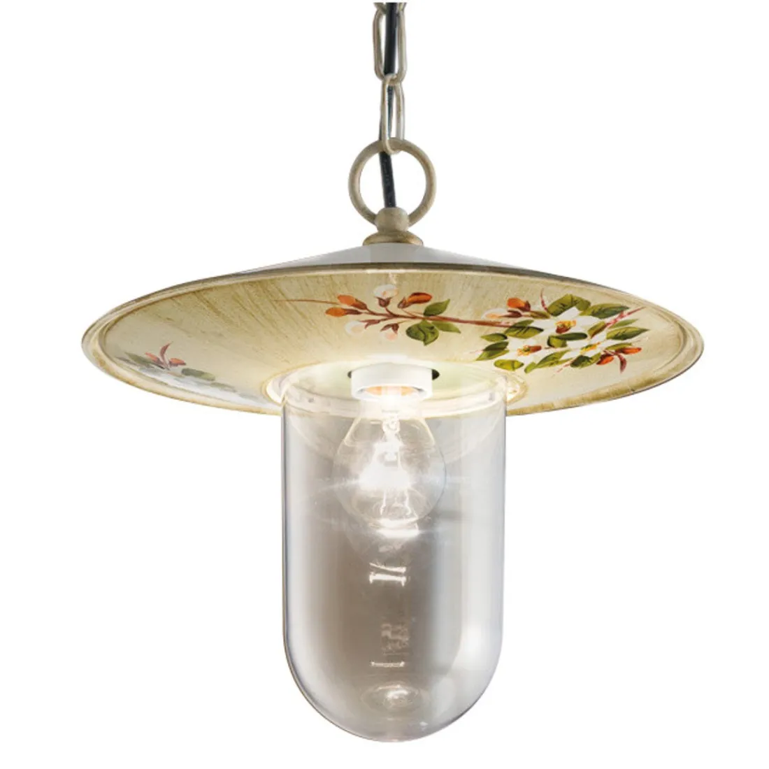 Suspension FE-GENOVA A402 SO E27 LED IP44 extérieur abaissé plat décoré aluminium classique