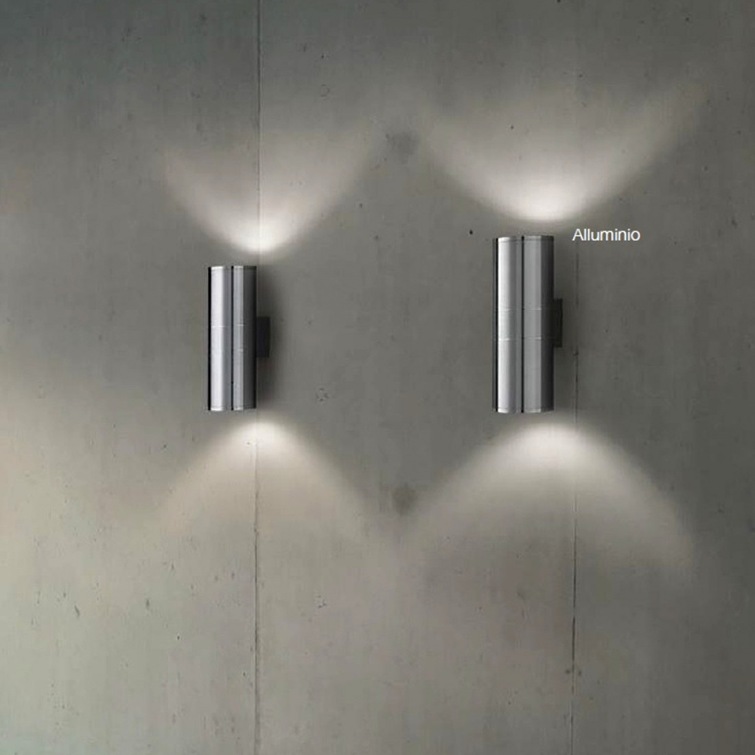 ID-GUN AP2 BIG E27 Applique murale à LED IP44 applique murale extérieure en aluminium cylindre double-tête moderne