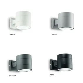 Applique ID-SNIF ROUND AP1 G9 LED IP54 alluminio biemissione lampada parete esterno cilindro