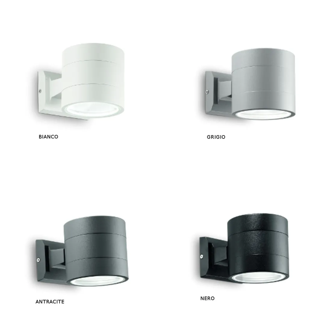 Applique ID-SNIF ROUND AP1 G9 LED IP54 alluminio biemissione lampada parete esterno cilindro