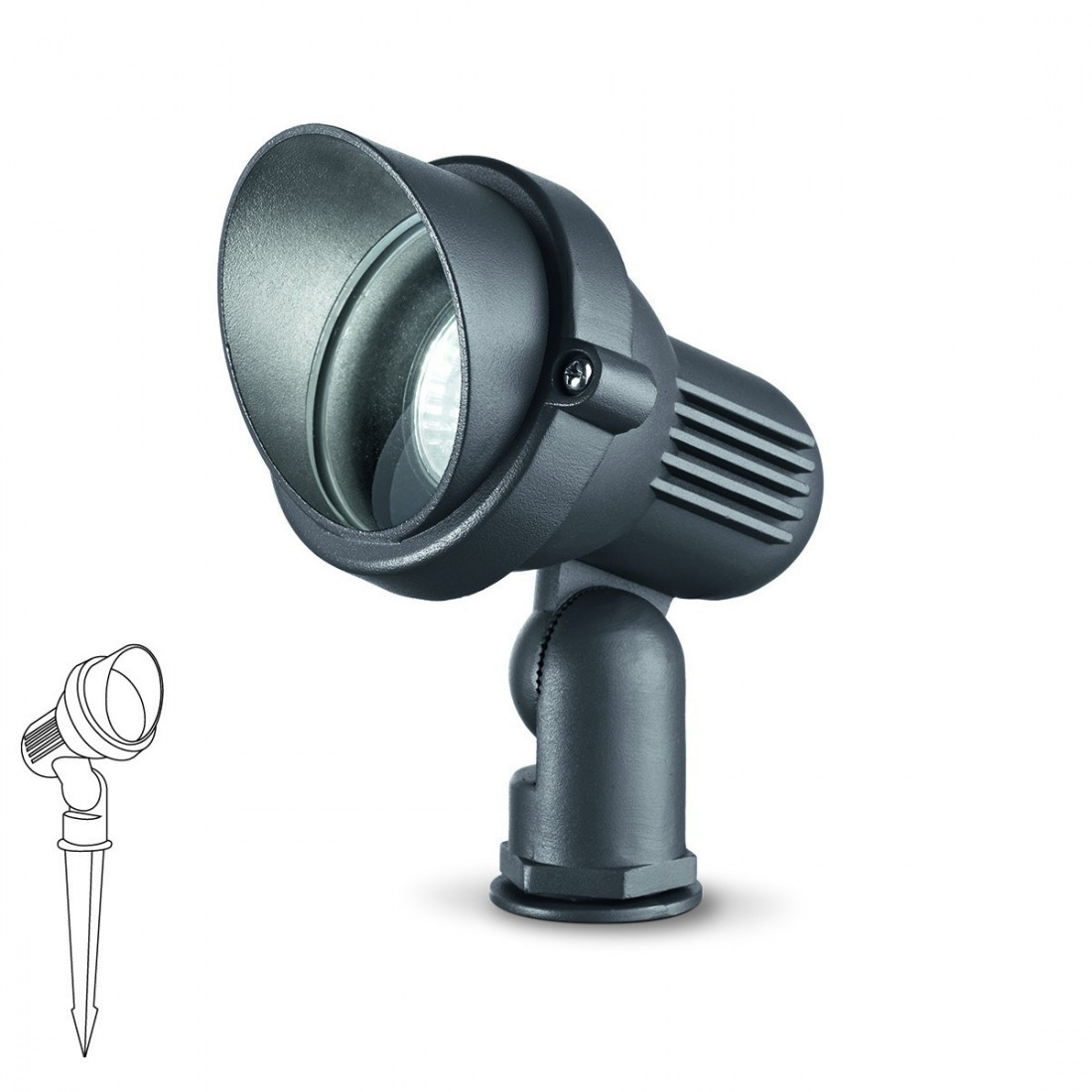 Piquet ID-TERRA PT1 Smal GU10 moderne anthracite aluminium blanc spot de sol extérieur réglable IP65