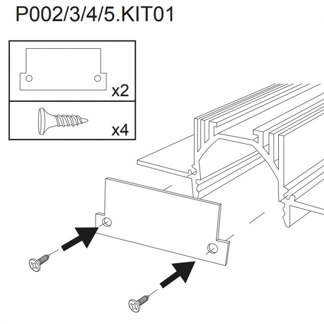 Capuchons d'extrémité BF-P005 KIT01 fin bandes LED