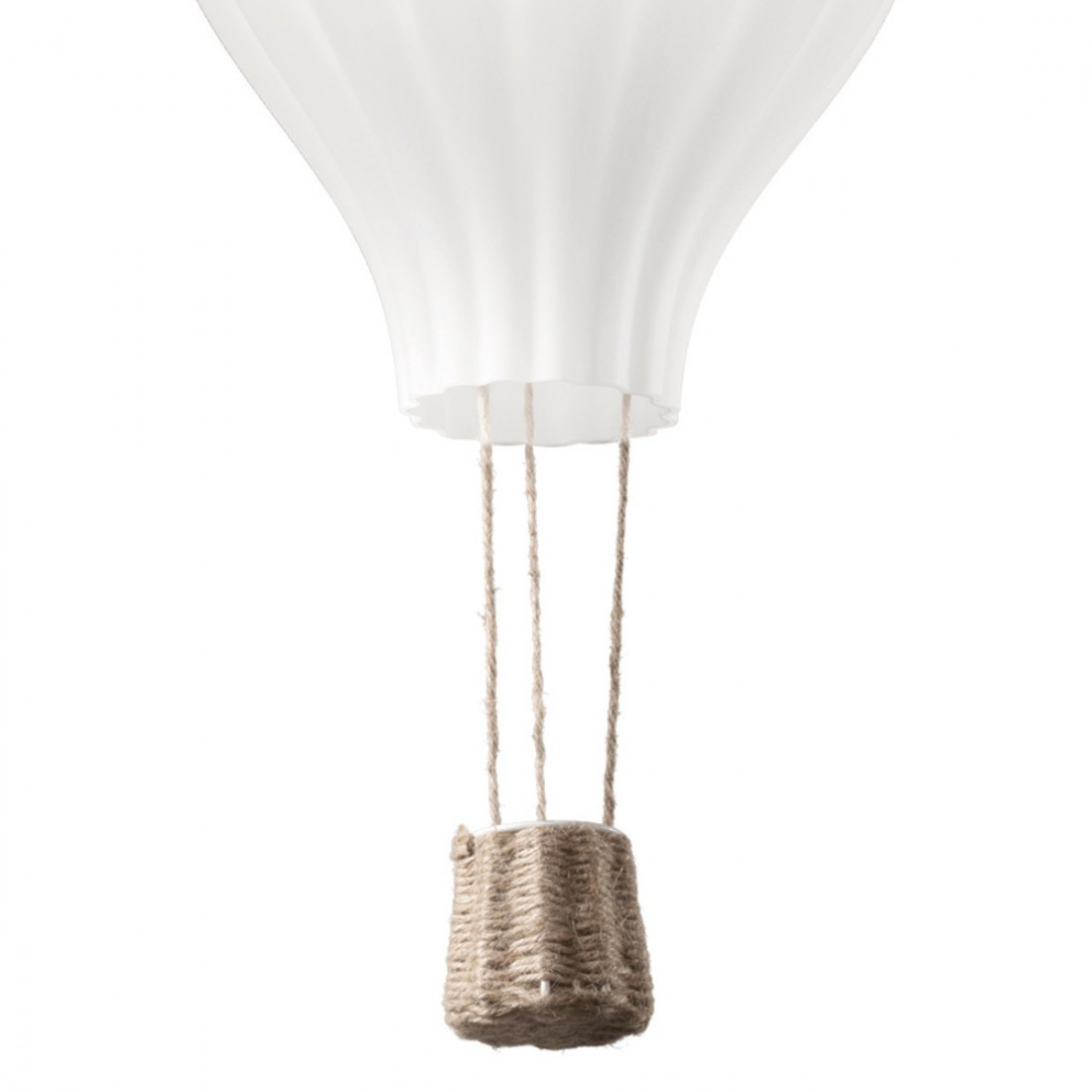 Sospensione ID-DREAM BIG SP1 E27 LED vetro soffiato bianco corda lampadaio mongolfiera camerette bambini