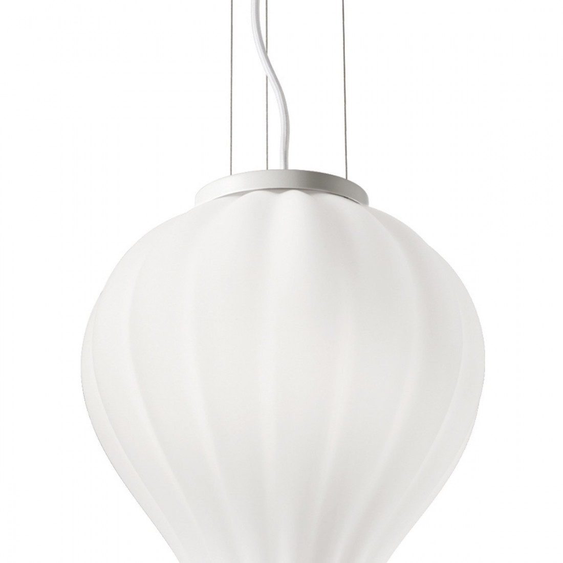 Sospensione ID-DREAM BIG SP1 E27 LED vetro soffiato bianco corda lampadaio mongolfiera camerette bambini