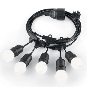 ID-FIESTA SP5 E27 Câble LED IP44 extérieur multiluce noir suspension de fil électrique