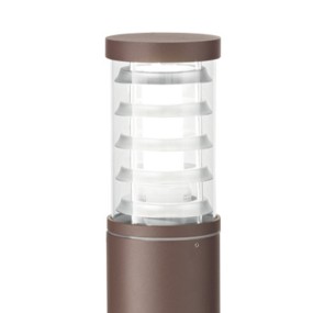 Lampioncino esterno Ideal Lux TRONCO PT1 SMALL E27 LED 60.5CM alluminio marrone caffè paletto terra classico