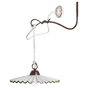 Bras FE-L'AQUILA C661 E27 LED classique en céramique rustique applique métallique lampe intérieur mur