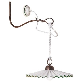 Bras FE-L'AQUILA C661 E27 LED classique en céramique rustique applique métallique lampe intérieur mur